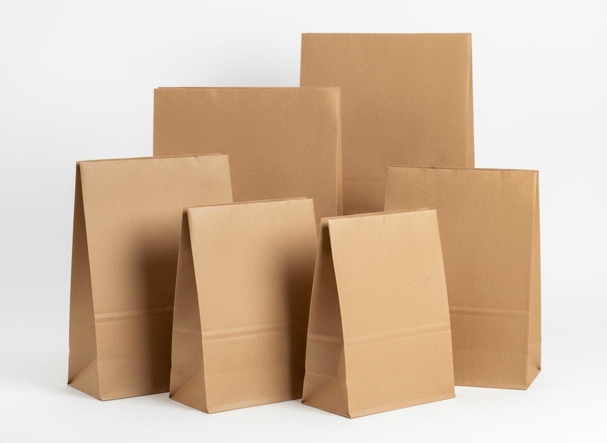 Hemp paper bags for restaurant and food service use showing sustainable takeout packaging